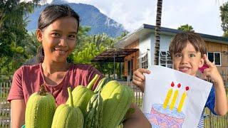 Yurchik’s days at school! Nag harvest kami ng  Patola sa aming garden!