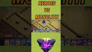 coc new defense monolith vs max level heroes shorts #clashofclans #ytshorts #youtubeshorts #coc