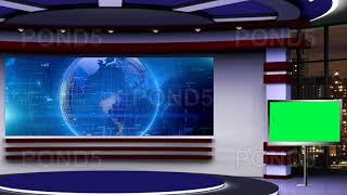 News TV Studio Set 324- Virtual Green Screen Background Loop