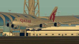 Qatar Airways A380 landing at Dubai Airport #IFS