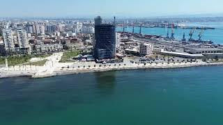 Durrës beach promenade by DRONE.  GREAT Airial Views of the Sea in Durres. - Durres Albania - ECTV