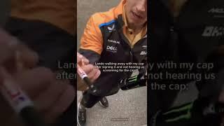 LANDO NORRIS SIGNS FANS CAP AND THEN FORGETS TO GIVE IT BACK #landonorris #mclarenf1