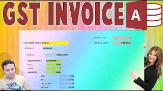 GST INVOICE IN MICROSOFT ACCESS WITH PDF FORMAT AND PRINTING #microsoftaccess