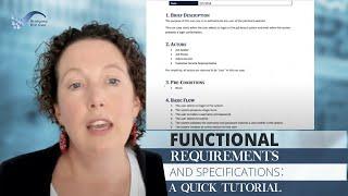 Functional Requirements and Specifications: A Quick Tutorial