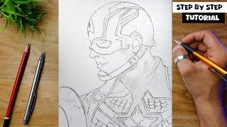 How To Draw Captain America: Easy Step By Step Outline Tutorial For Beginners @AjArts03