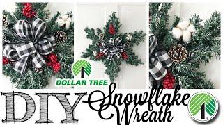 DIY Dollar Tree Christmas Wreath | SNOWFLAKE