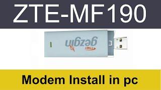 How to install Modem In pc | ZTE MF190 Modem Install