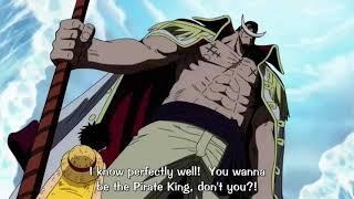 Luffy tells Whitebeard that he will become the king of the pirates