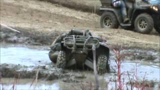 EXTREME 4X4 MUDDING! CAN AM PUT TO THE TEST IN DEEP WATER AND MUD!  ATV MUDDING! Snirt run 2012