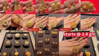 Reliance Jewels very light weight 22k gold jhumka, eartops| big Jodha rings @40krs/-️