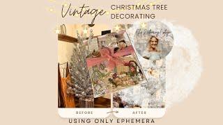 Decorating A Vintage Aluminum Christmas Tree Using Only Antique Ephemera. Will It Work?