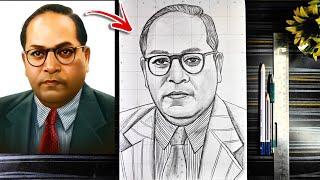 Dr Babasaheb Ambedkar Drawing Outline, How To Draw Bhim Rao Ambedkar Jayanti, BR Ambedkar drawing