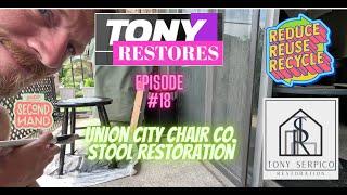 Union City Chair Co Stool Restoration! Modified for potted plant stand. Tony Restores #18 #painting