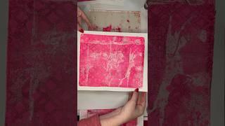 Red & pink paints on a gel plate. Monochromatic collage papers for mixed media art. Gel printing🩷️