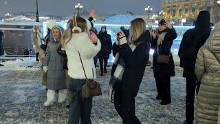 Russian Fairy Tale. New Year's atmosphere and Folk Festivities. Moscow Walk・4K