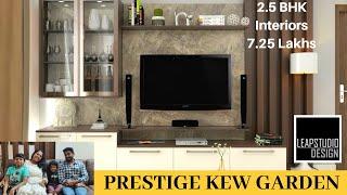 2.5 BHK INTERIORS IN PRESTIGE KEW GARDENS | BUDGET 7.25 LAKHS | LEAPSTUDIO DESIGN