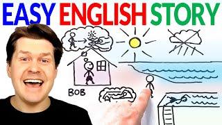 Bob Wants to Swim | Easy Simple Beginner English Listening Story | Comprehensible Input for ESL/ELT