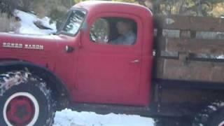 1946 Dodge Power Wagon WDX going over the hill