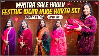 Myntra Sankranthi Festive Kurta Set Haul|Stunning&Glam Outfit Ideas+Earring తో Style చేసా|Ushasdiary