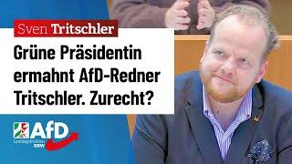 Grüne Präsidentin ermahnt AfD-Redner! Zurecht? – Sven Tritschler (AfD)