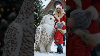 King owl making friends with children #animals #shorts