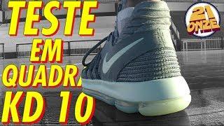 Teste em QUADRA NIKE KD 10 / NIKE KD X - Canal 21onze Tênis de Basquete.