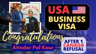 Congratulations, Atinder Pal Kaur! For Securing a USA Business Visa 