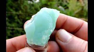 Blue Smithsonite mineral specimen from the Lavrion mines in Greece.