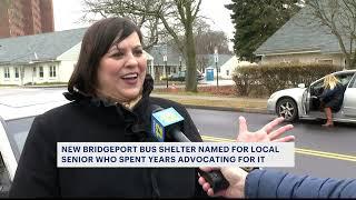 Bridgeport senior has new bus shelter she fought for named after her