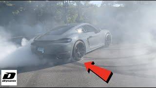 Porsche Cayman GTS Burns Rubber Like Crazy!!