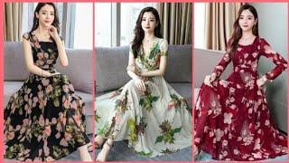 2022-23 affordable floral printed maxi dress designs