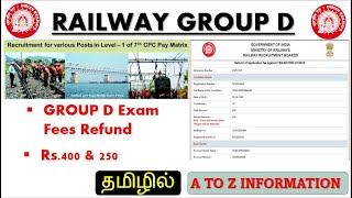 Railway Group D Exam Fee Refund 2023 I Bank Account Details