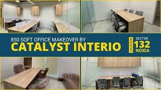 850 sqft office makeover in ATS Bouquet by Catalyst Interio | Office Interior Design