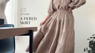 How to sew your own perfectly full tiered skirt | Sewing School with Sara SJ Kim