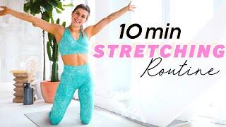 10 min FULL BODY STRETCH + FLEXIBILITY ROUTINE // Beginner to Advanced