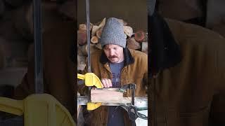 Carving a kuksa out of coffeetree wood