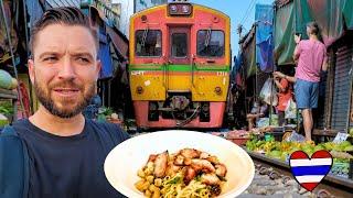 Searching For Street Food at 'THAILAND'S MOST DANGEROUS MARKET'  Maeklong Railway Market