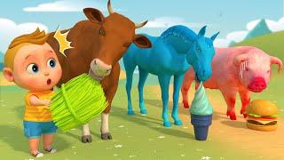 Paint Animals Cow, Pig, Dog, Horse Eating Ice Cream - Funny Zoo Animals Cartoon | Boo Kids Cartoon