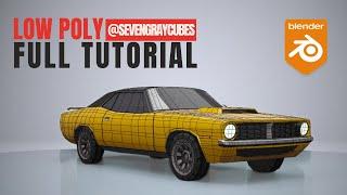 Modeling LOW POLY muscle car in Blender - FULL TUTORIAL