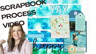 Summer Swimming Scrapbook Process Video | Alcohol Inks | Simple Stories + American Crafts