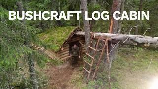 Allein 45 Tage baute ich meine beste Bushcraft-Hütte aller Zeiten - Blockhaus - ASMR