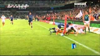 Corne Uys scoring a brilliant try against the Rebels