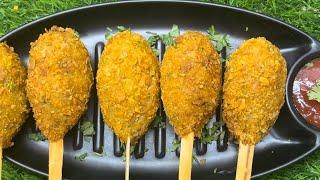 Crispy Chicken Lollipop | Easy Evening Tea Time Snacks Recipe | Chicken Potato Lollipop