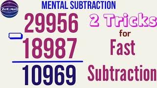 Subtracting - Large numbers | subtraction without borrowing | How to subtract | Zero Math