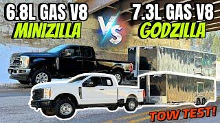 2023 Ford Super Duty 6.8L Minizilla VS 7.3L Godzilla Towing Comparison: The Minizilla Cleaned up!