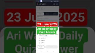 Ari Wallet Daily Quiz Answer 23 June | Ari Chain Today Quiz Answer 23 June #ariwalletquiz