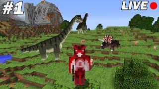 Début d'une Survie Minecraft dans le monde des dinosaures ! Minecraft Survie 01