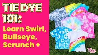 How to Tie Dye: Swirls, Bullseye, Striped, Scrunch & Shibori Triangles - Using Tulip® One-Step Dye®