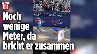 Kurz vor dem Ziel: Leichtathletik-Star bricht beim Marathon zusammen