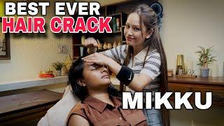 Best ever hair cracking , Deep tissue Head massage by Mikku Barber , ASMR Realxation